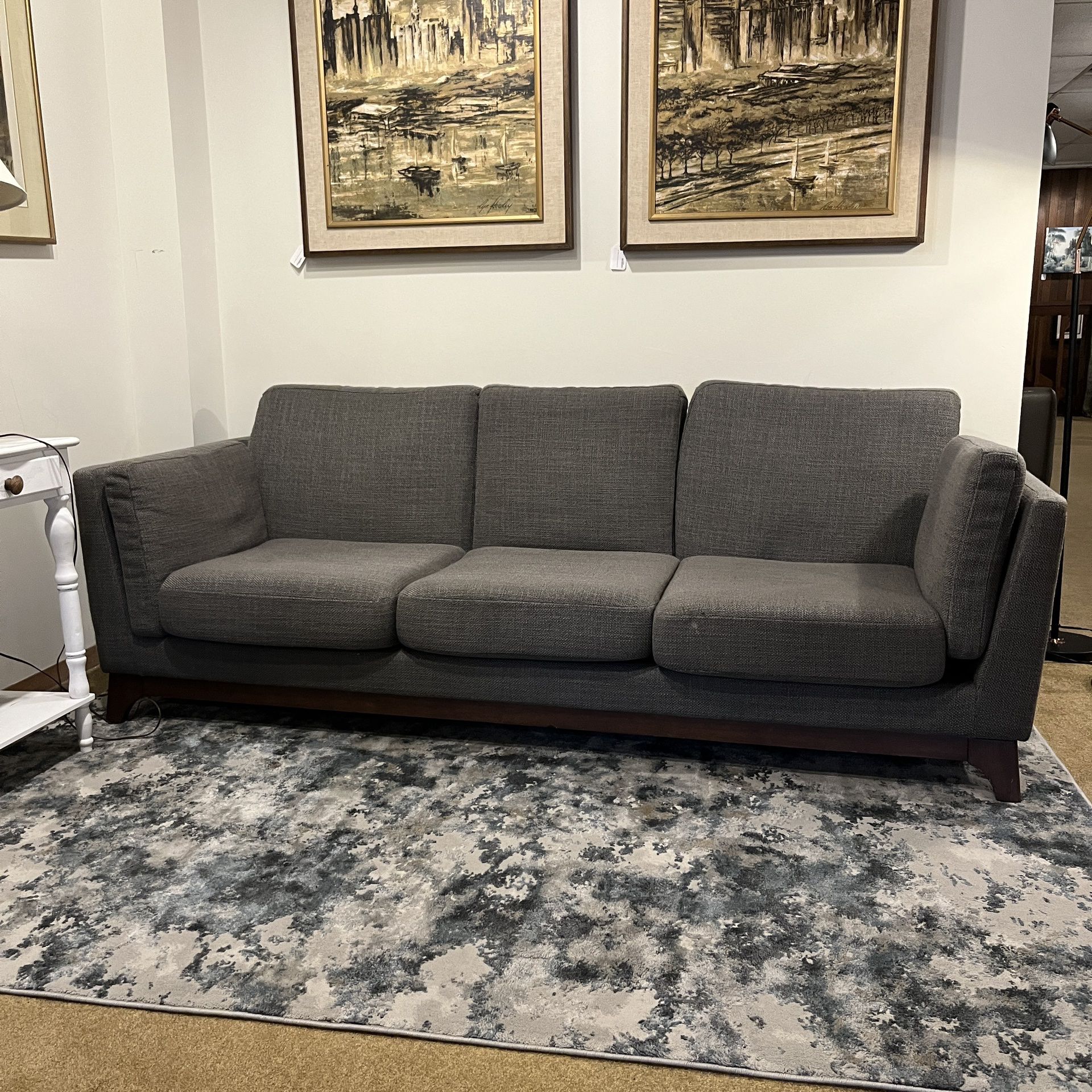 MCM STYLE Grey Wood Sofa