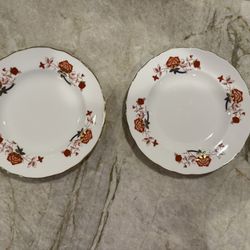 Vintage Royal Crown Derby Bali England Porcelain Set Of 2 Lunch Plate 