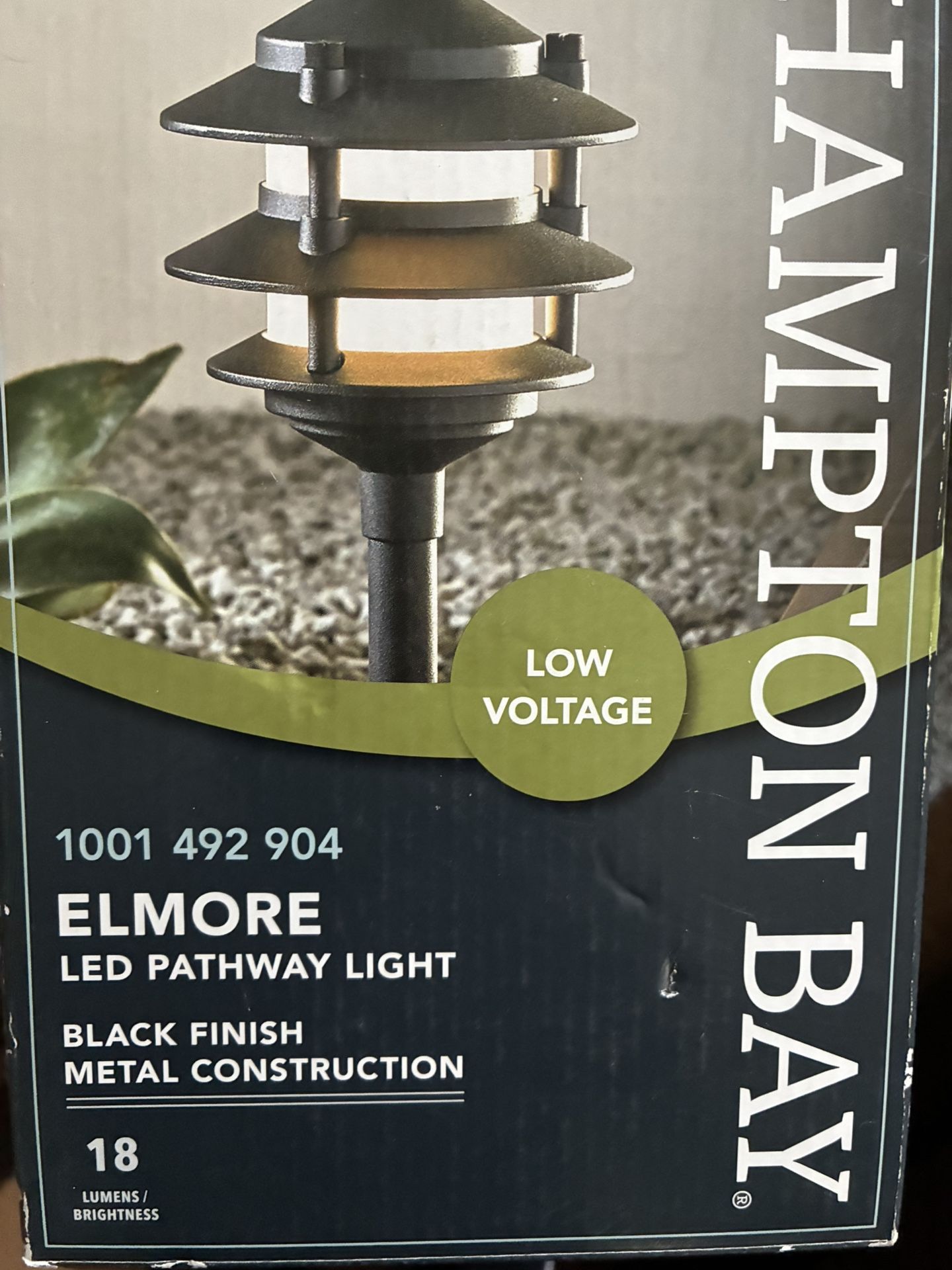Elmore 18 Lumen Low Voltage Black Integrated LED 3-Tier Metal Outdoor Landscape Path Light with Frosted Plastic Lens