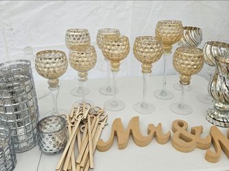 Mercury glass wedding decor