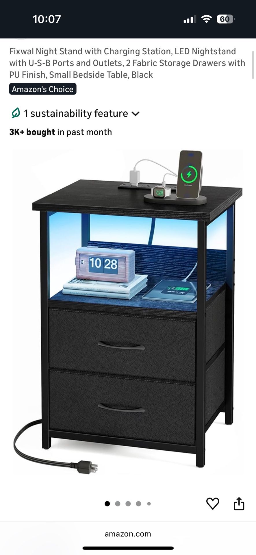 Nightstand With Charging Station