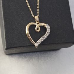 New Diamond Brillance 1/10 Carat Heart Pendant Necklace
