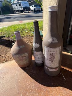 Decorative clay wine bottles