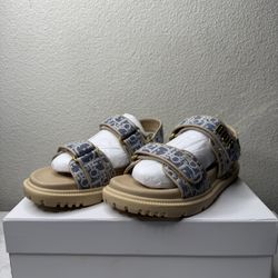 Christian Dior Size 7 Sandals – Blue Oblique Canvas