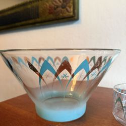 Vintage Anchor Hocking Atomic Boomerang Glass Chip & Dip