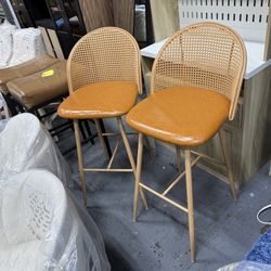 Rattan Bar Sto ols Set of 2,