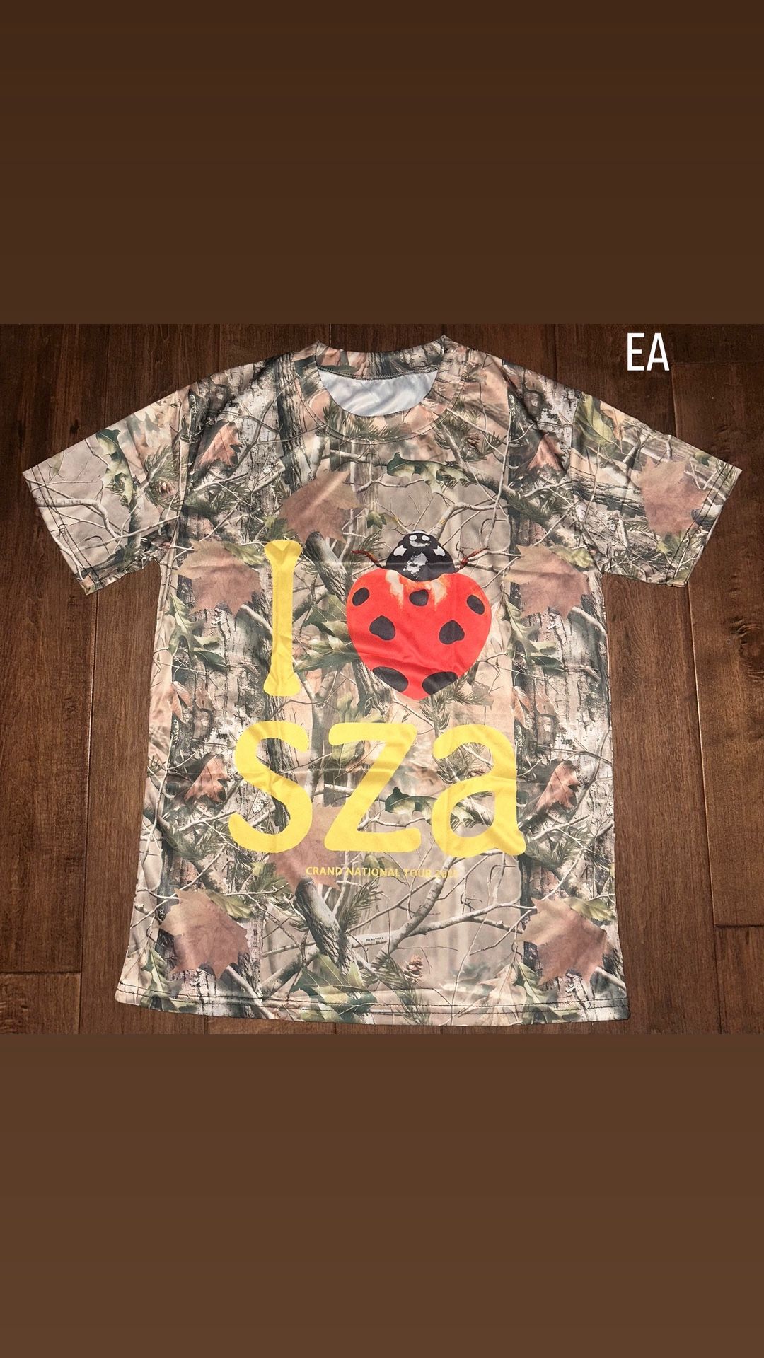 SZA GNX MERCH Kendrick Lamar Sza I Love SZA Camo T-Shirt Tour Exclusive