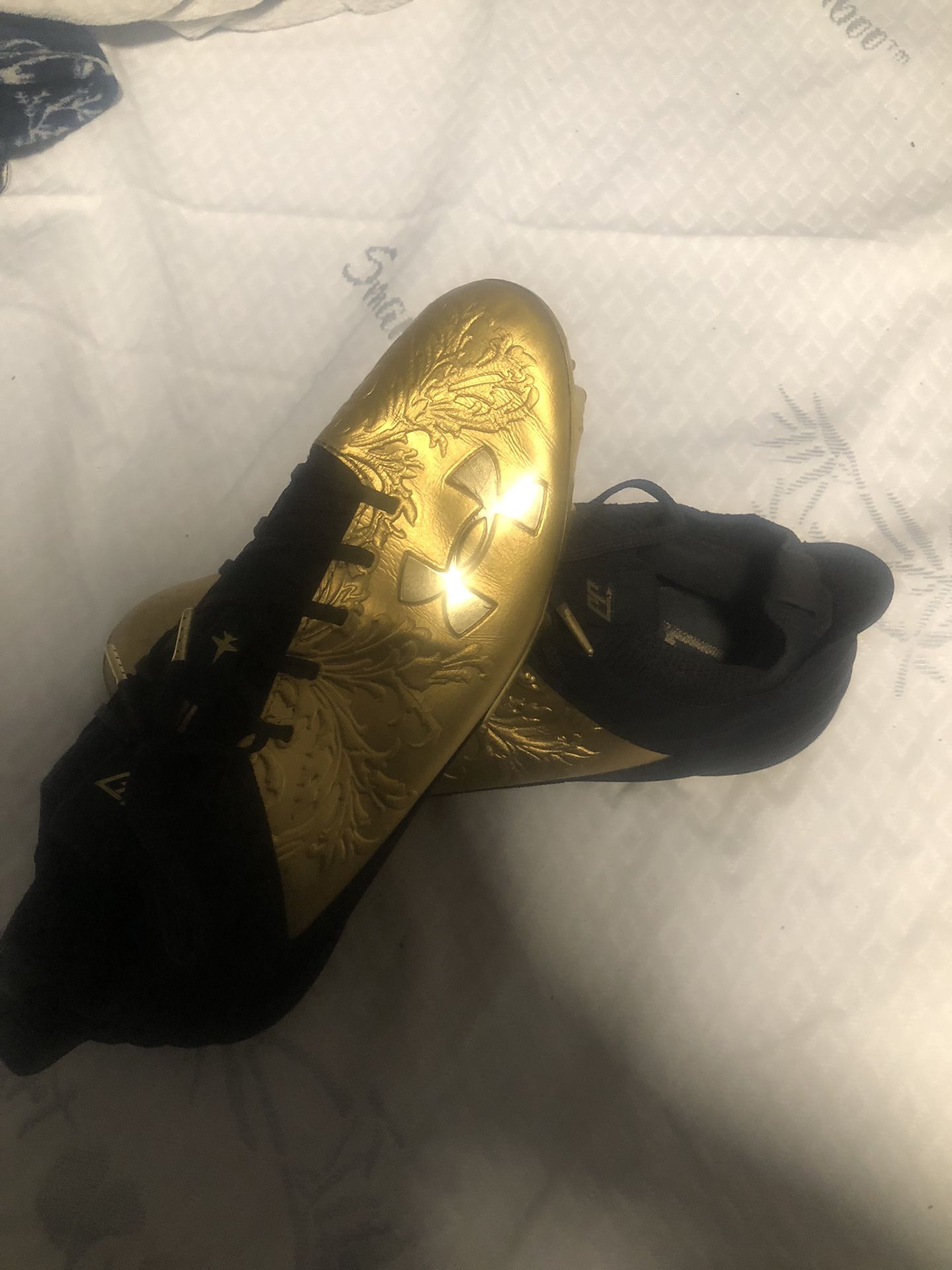 Under Armour Men\'s 13 Blur Smoke 2.0 Justin Jefferson Gold Football Cleats Under Armour Men main image 2