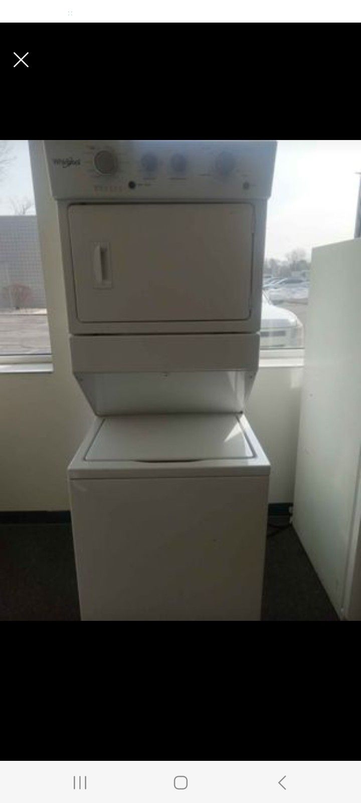 Washer and electric dryer stacker with warranty