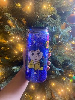 Coraline Glitter Cup Handmade