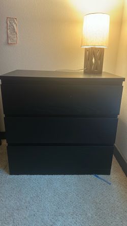 Dark brown 3 drawer dresser