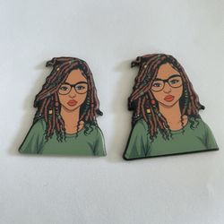Stylish Green Graphic Earrings