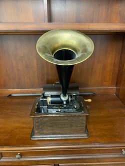 1906 Thomas A. Edison Standard Cylinder Phonograph w/ Horn & Crank - Working