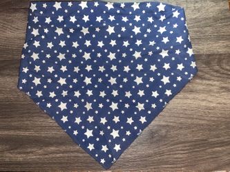 Stars on navy pet bandanna Medium size Velcros Good used condition As is 43rd ave and Bethany home Pickup only Tons of bandanas available  Deals in mu