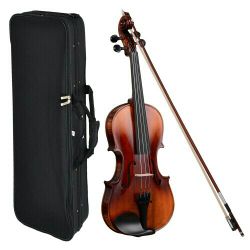 4/4 Full Size Handmade Violin German Style Fiddle Case Bow