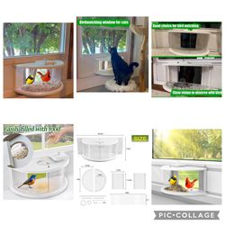 Window Bird Feeder Inside House - 180° Clear View Inside House Window Bird Feeder, Bird Feeder for Window, Easy to Clean Fill and Safe - Adjustable Si