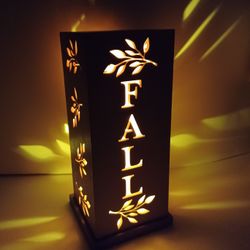 Light Up Wood Cutout Lantern.  Fall Design