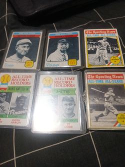 Vintage baseball cards Ty Cobb Cy Young Lou Gehrig Hank Aaron