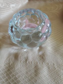 Clear glass Honeycomb Candle Holder heavy KIG Indonesia