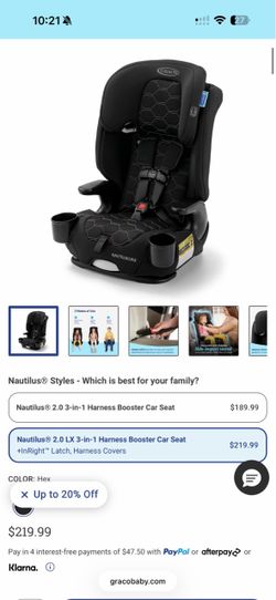 Brand New Graco Nautilus 2.0 LX 3-in-1 Harness Booster Car Seat