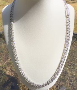 Moissanite 11 CTW Solid Cuban Chain 22”