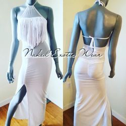 Hand made White gown for exotic dancer