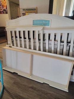 White Wood Baby Crib