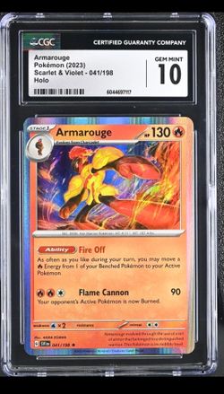 Armarouge 041/198 (VERTICAL LINE) HOLO USA EXCLUSIVE Pokemon SVI CGC 10!