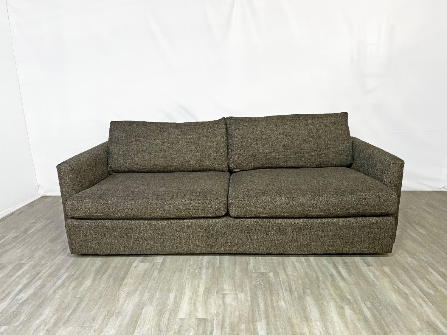 ( Delivery Available ) Crate and Barrel Lounge Deep Dark Brow Sofa