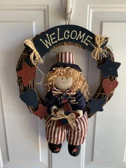 Red, White and Blue Door Decoration