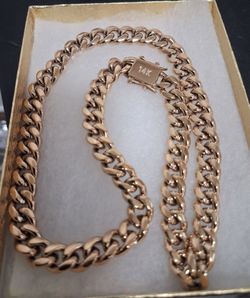 14k gold-plated 12mm cuban link chain