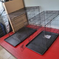 New In Box 42"x28"x31" Xl'Xxl Dog Crate $80 Up To 90lbs  / 36"x25"x23" L'Xl Up To 70lbs 2 Door Folding Dog Cage & Floor Tray Jaula De Mascota 