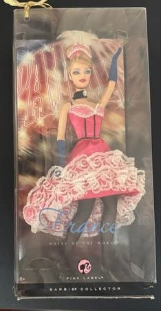 NEW Barbie Dolls of the World France Pink Label box is damaged just $20