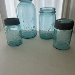Vintage Blue Mason “Ball” Jars