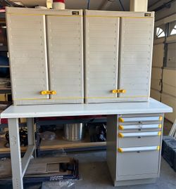 GarageTek table & cabinets