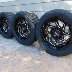 Brand New 20X10 Motiv Black/Milled 285 50 20 Kenda A/T Tires 6 Lug Rims  -19MM Offset
