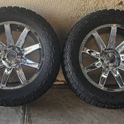 Wheels & Tires 20 X 10 On 33x12.5x20 6x5.5 For Chevy And Dodge 