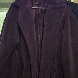 Brand New Long Purple Dress Coat Fur 
