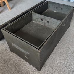 Vintage Army Trunk Chest Storage Box 