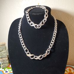 Silver Fantasy Necklace And Bracelet Set 