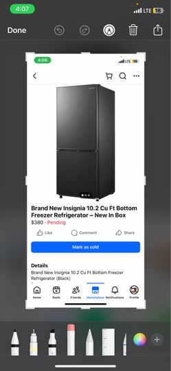 Refrigerator Insignia 10.2 Cu Ft Bottom Freezer Refrigerator – New In Box