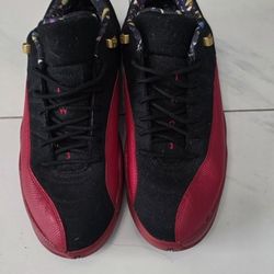 Air Jordan 12 Low SE 'Super Bowl Flu Game' Bred Black Sneaker Size 10 DC1059-001