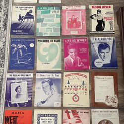 🎵 Vintage 1940s–1960s Sheet Music Collection – Elvis, Moon River, West Side Story & More