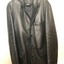 BCBG Mens Leather Suit Coat 