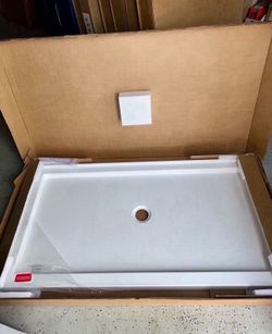 60”X32” Shower Base Pan Center Drain in White bath bathroom