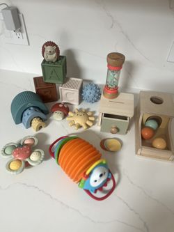 baby montessori/educational toy bundle (itzy ritzy, skip hop, carter’s)