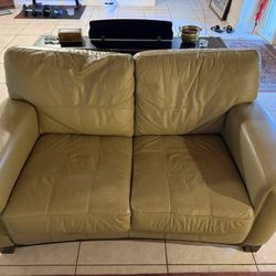 Leather loveseat