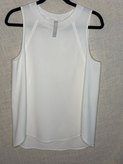 Athleta White Sleeveless High Low Tank Top Size S