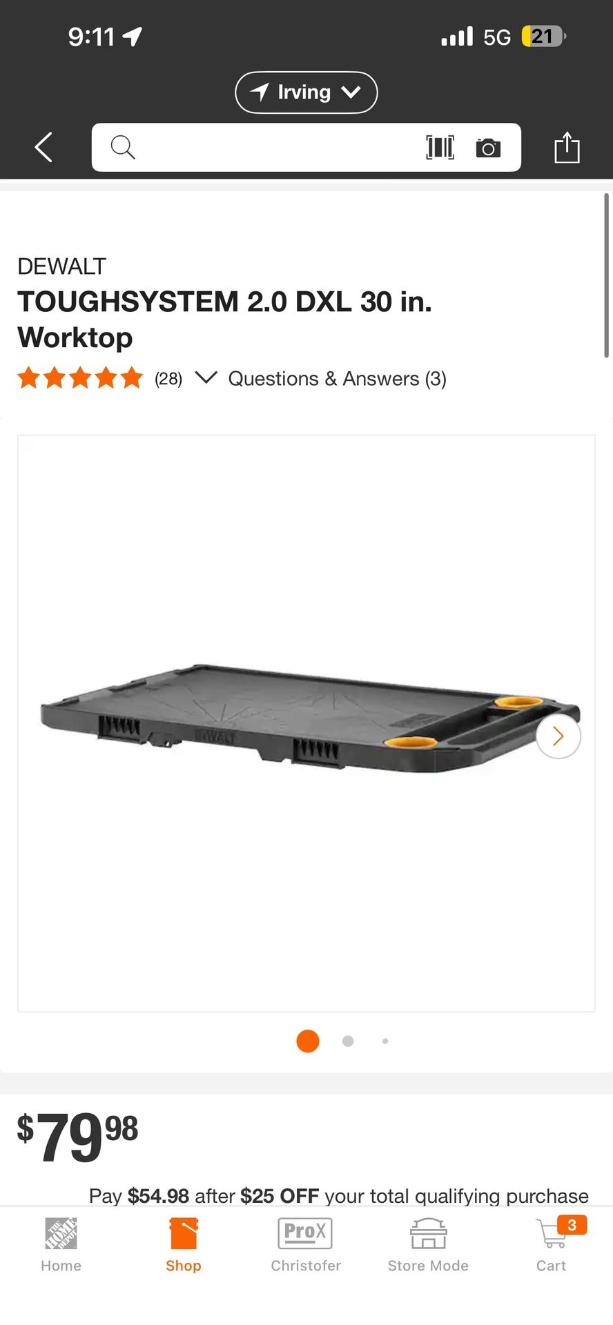 🟧🔨 DEWALT ToughSystem 2.0 DXL 30” Worktop – BRAND NEW! 🔨🟧