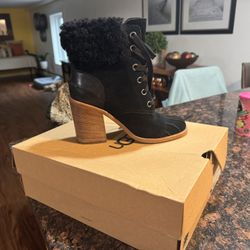 UGG JAXON BLACK SUEDE CUFF LACE UP HEEL ANKLE BOOT BOOTIES 